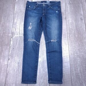 AG Adriano Goldschmied The Legging Ankle Women 29 Blue Distressed Skinny Jeans